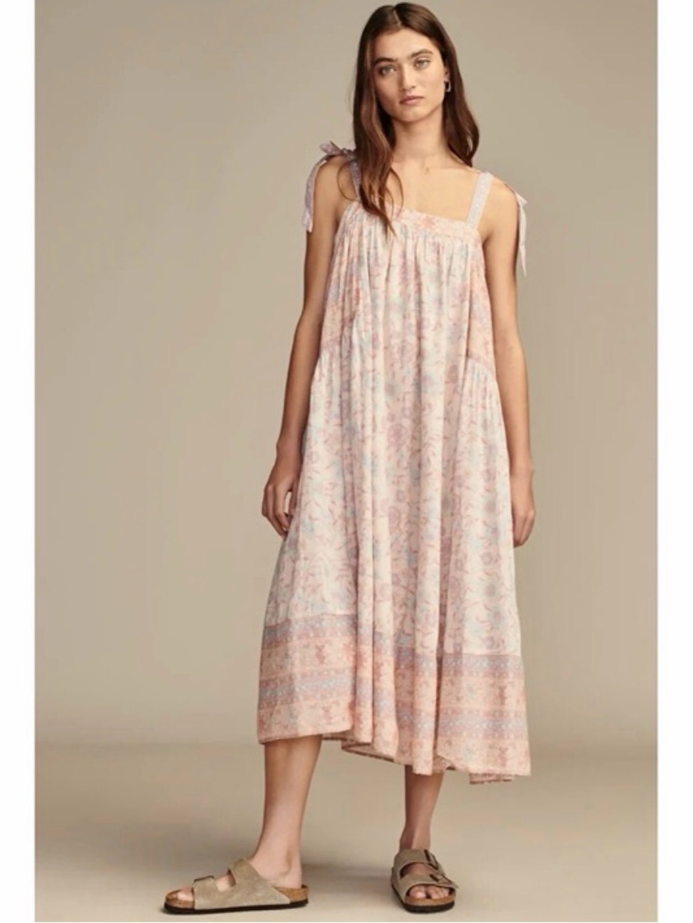 Lucky Brand Grateful Dead Boho Tie-Shoulder Midi Dress